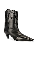 KHAITE Dallas Ankle Boots in Black, view 2, click to view large image.