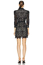 L'AGENCE Kamala Lace Mini Dress in Black, view 3, click to view large image.