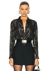 L'AGENCE Laurent Shirt in Black & Gold, view 1, click to view large image.