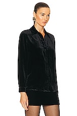 L'AGENCE Argo Shirt in Black, view 2, click to view large image.