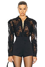 L'AGENCE Jenica Lace Blouse in Black, view 1, click to view large image.