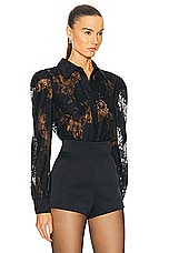 L'AGENCE Jenica Lace Blouse in Black, view 2, click to view large image.