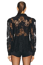 L'AGENCE Jenica Lace Blouse in Black, view 3, click to view large image.