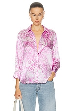 L'AGENCE Dani 3/4 Sleeve Blouse in Lilac Snow Decorated Paisley, view 1, click to view large image.