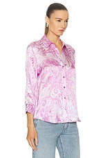 L'AGENCE Dani 3/4 Sleeve Blouse in Lilac Snow Decorated Paisley, view 2, click to view large image.
