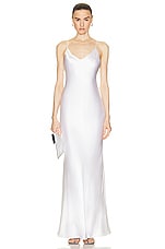 L'AGENCE Serita Maxi Bias Dress in White, view 1, click to view large image.