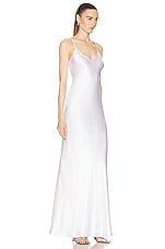 L'AGENCE Serita Maxi Bias Dress in White, view 2, click to view large image.