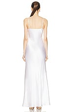 L'AGENCE Serita Maxi Bias Dress in White, view 3, click to view large image.