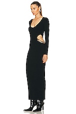 L'AGENCE Sloane Chain Cutout Knit Dress in Black, view 4, click to view large image.