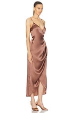 L'AGENCE Amilia Cami Wrap Dress in Sparrow, view 2, click to view large image.
