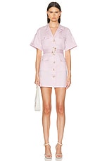 L'AGENCE Everest Safari Shirt Dress in Lilac Snow, view 1, click to view large image.