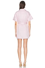 L'AGENCE Everest Safari Shirt Dress in Lilac Snow, view 3, click to view large image.