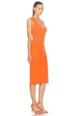 L'AGENCE Domino Sleeveless Button Dress in Tangerine, view 2, click to view large image.