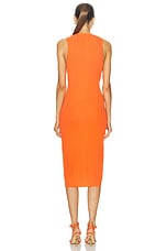 L'AGENCE Domino Sleeveless Button Dress in Tangerine, view 3, click to view large image.