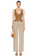 L'AGENCE Brooklyn Utility Wide Leg Pant in Rye, view 4, click to view large image.