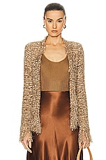 L'AGENCE Azure Cardigan Blazer in Tan Multi, view 1, click to view large image.