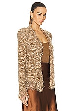 L'AGENCE Azure Cardigan Blazer in Tan Multi, view 2, click to view large image.