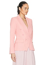 L'AGENCE Kenzie Double Breasted Blazer in Rose Tan & Tropical, view 2, click to view large image.