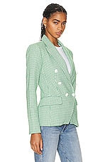 L'AGENCE Kenzie Double-Breasted Blazer in Grass Green, view 3, click to view large image.
