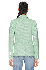 L'AGENCE Kenzie Double-Breasted Blazer in Grass Green, view 4, click to view large image.