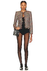 L'AGENCE Angelina Jacket in Multicolor Tweed, view 4, click to view large image.