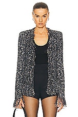 L'AGENCE Azure Cardigan Blazer in Grey Multi, view 1, click to view large image.