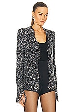 L'AGENCE Azure Cardigan Blazer in Grey Multi, view 2, click to view large image.