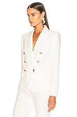 L'AGENCE Kenzie Double Breasted Blazer in Ivory, view 3, click to view large image.