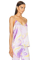 L'AGENCE Jane Spaghetti Strap Top in Light Orchid Multi Saint Martin, view 2, click to view large image.