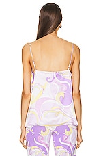 L'AGENCE Jane Spaghetti Strap Top in Light Orchid Multi Saint Martin, view 3, click to view large image.