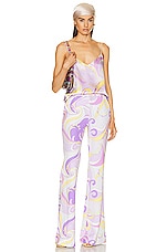 L'AGENCE Jane Spaghetti Strap Top in Light Orchid Multi Saint Martin, view 4, click to view large image.