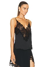 L'AGENCE Priya Lace Cami in Black, view 2, click to view large image.