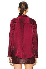 L'AGENCE Tyler Blouse in Dark Bordeaux, view 3, click to view large image.