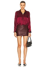L'AGENCE Tyler Blouse in Dark Bordeaux, view 4, click to view large image.
