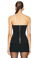 L'AGENCE Fay Strapless Bustier in Black, view 3, click to view large image.