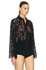 L'AGENCE Carter Blouse in Black, view 2, click to view large image.