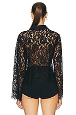 L'AGENCE Carter Blouse in Black, view 3, click to view large image.