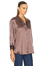 L'AGENCE Dani Sleeve Blouse in Deep Taupe, view 2, click to view large image.