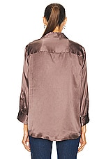 L'AGENCE Dani Sleeve Blouse in Deep Taupe, view 3, click to view large image.