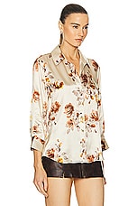 L'AGENCE Dani Shirt in Buff Rose Floral, view 2, click to view large image.