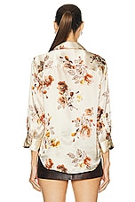 L'AGENCE Dani Shirt in Buff Rose Floral, view 3, click to view large image.