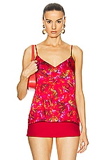 L'AGENCE Jane Spaghetti Strap Top in Multi Butterfly Petal, view 1, click to view large image.