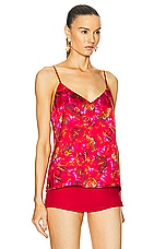 L'AGENCE Jane Spaghetti Strap Top in Multi Butterfly Petal, view 2, click to view large image.