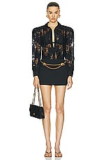 L'AGENCE Jenica Lace Blouse in Black, view 4, click to view large image.