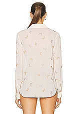 L'AGENCE Laurent Blouse in Ecru Multi Butterfly, view 3, click to view large image.