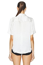 L'AGENCE Ellah Short Sleeve Blouse in Ivory, view 3, click to view large image.