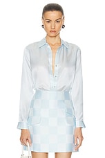 L'AGENCE Tyler Blouse in Ice Water, view 1, click to view large image.