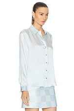 L'AGENCE Tyler Blouse in Ice Water, view 2, click to view large image.
