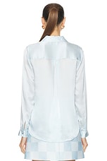 L'AGENCE Tyler Blouse in Ice Water, view 3, click to view large image.