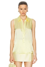 L'AGENCE Emmy Sleeveless Blouse in Yellow Sorbet, view 1, click to view large image.